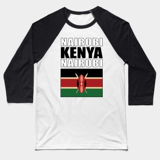 Flag of Kenya Baseball T-Shirt